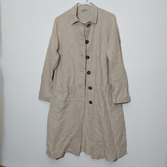 J.Jill Love Linen Long Linen Jacket - Picture 3 of 12